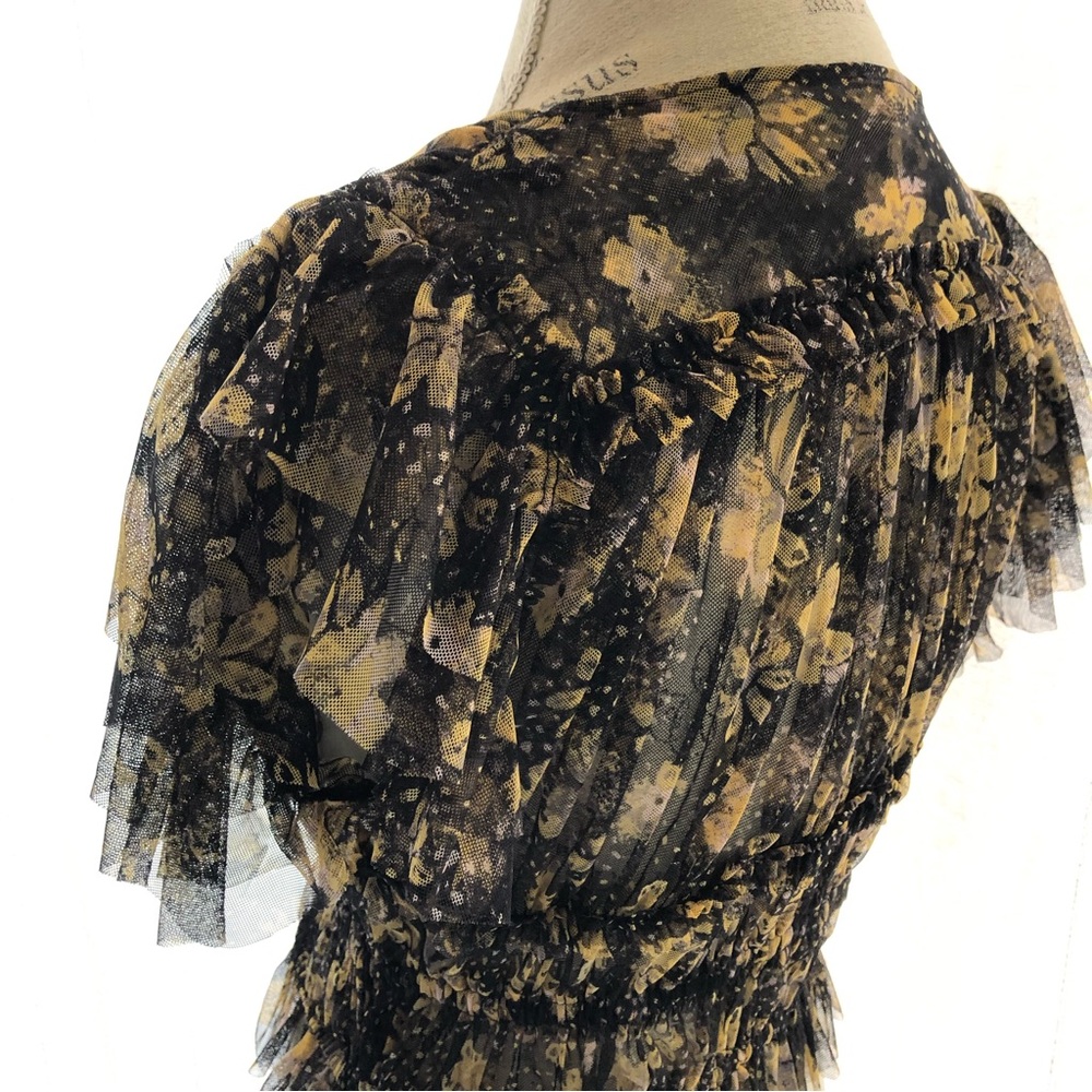 Free People Sheer Multi-colored Tulle Ruffed Crop Top Large - Picture 8 of 12